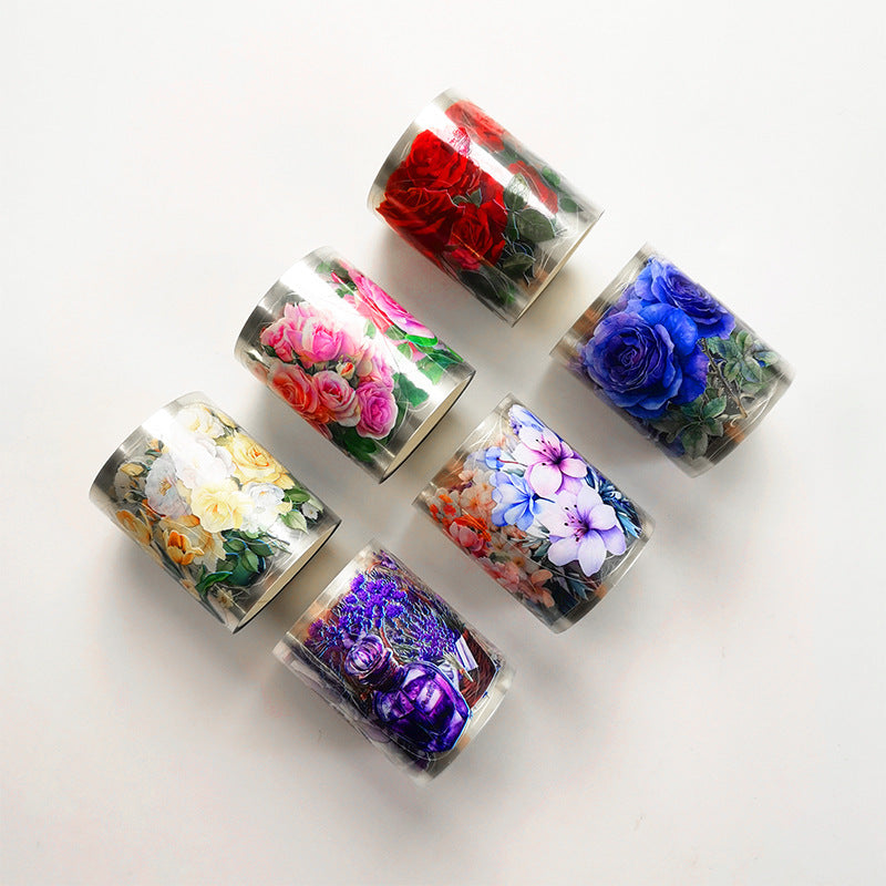 PET Plant Flower Sticker – Material Decoration Collage Tape, 3.5m - ViktaShop