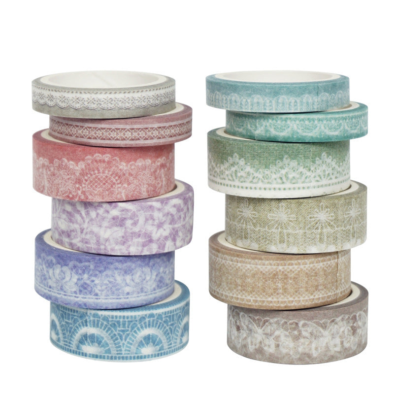 Morandi Lace Washi Tape – Soft Tones Series, 2m - ViktaShop