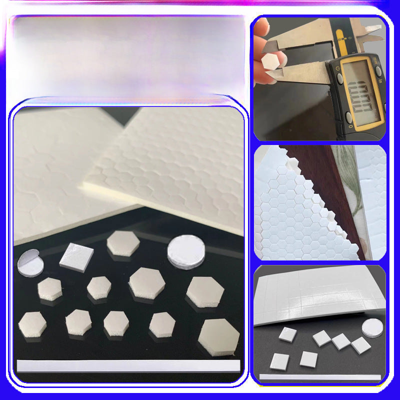 Hexagonal & Round White EVA Foam Stickers, 3D Craft Pads - ViktaShop