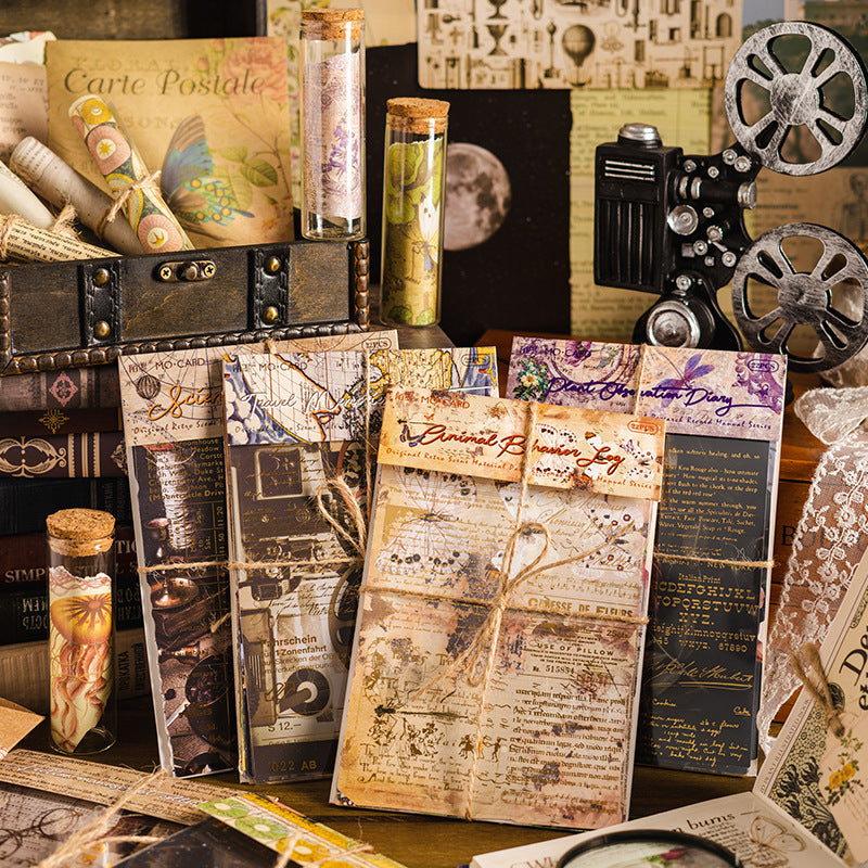 Retro Research Record Paper - Gilded Simulation Book Pages, 6 Options - ViktaShop