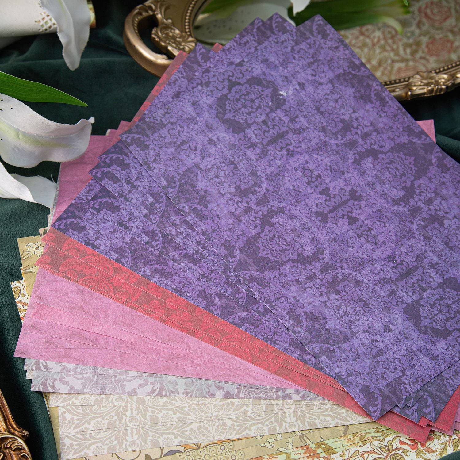 Material Paper – Baroque Series, Large Size, 3 Options - ViktaShop