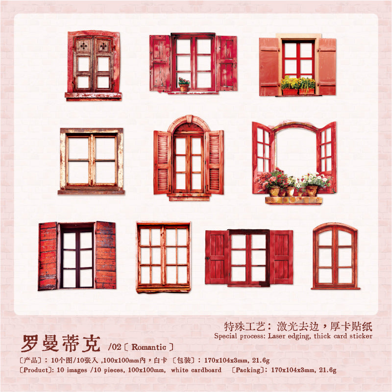Window Story Collection Series – Hollow Landscaping Stickers, 10 Pcs - ViktaShop