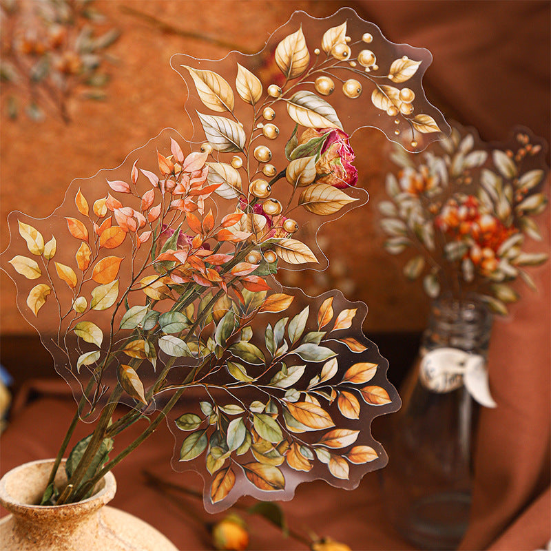 Amber Flower Shadow Series PET Stickers, 6 Options - ViktaShop