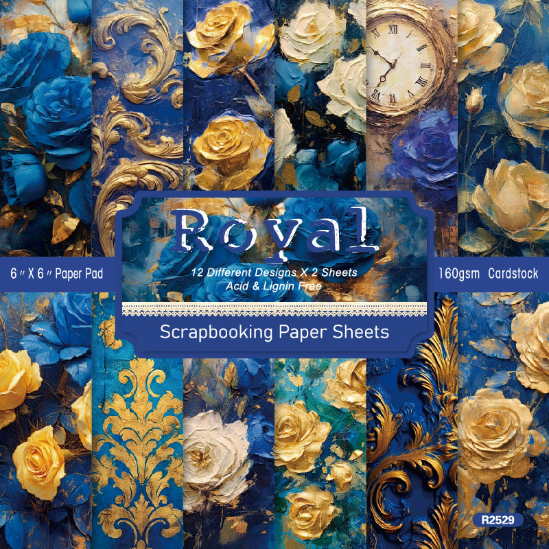 Royal Background Paper – Single-Sided, 24 Sheets - ViktaShop