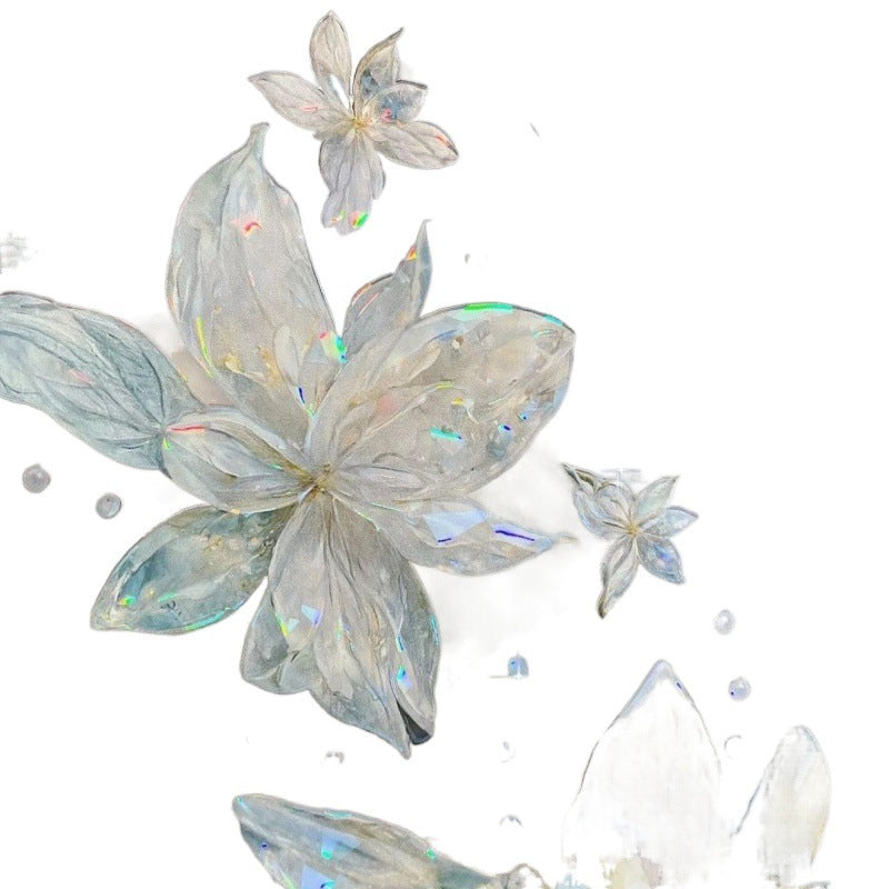 Ice Heart Silk Light PET Tape - Ancient Style Flower Sticker - ViktaShop