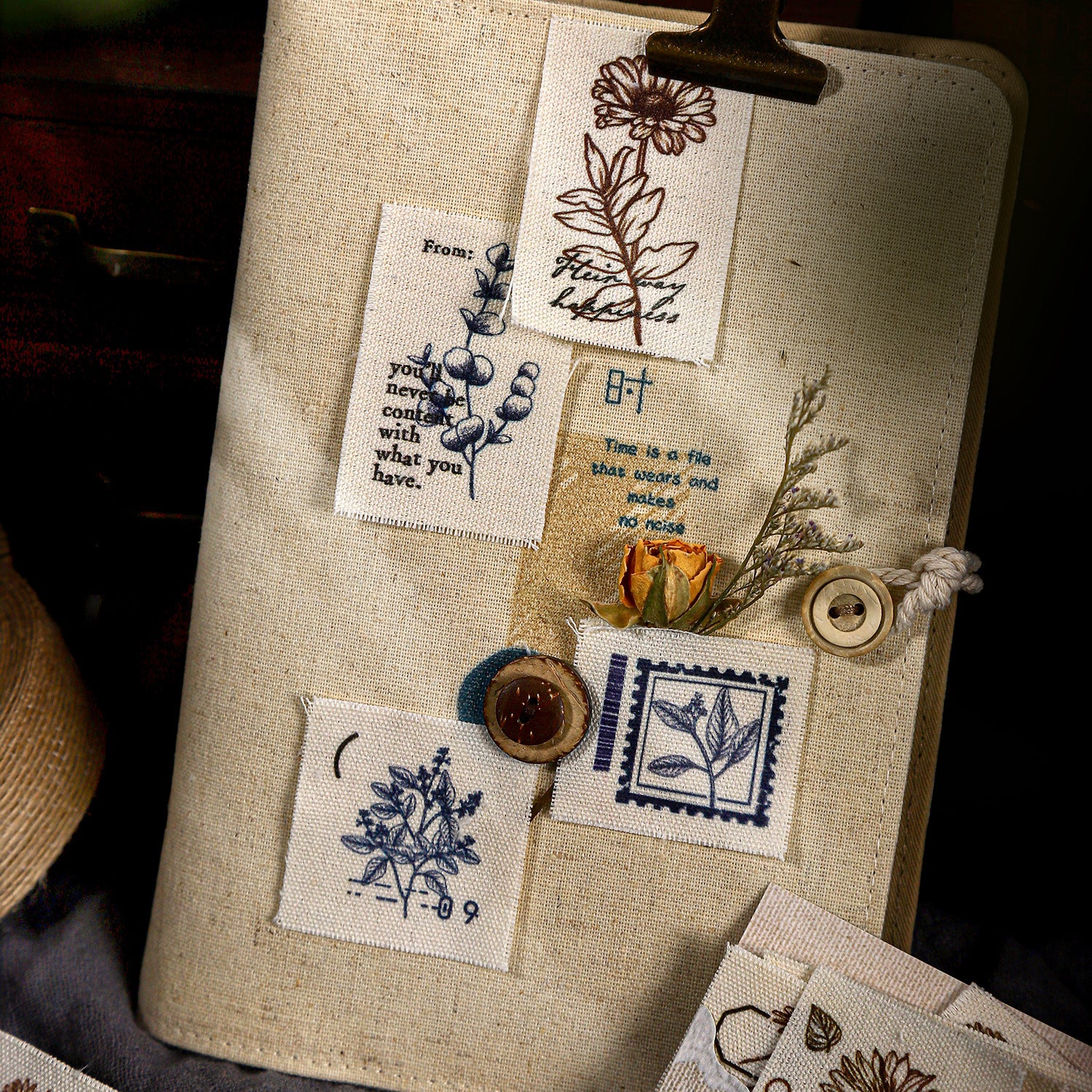 Botany imprint series plant theme fabric material 10 psc