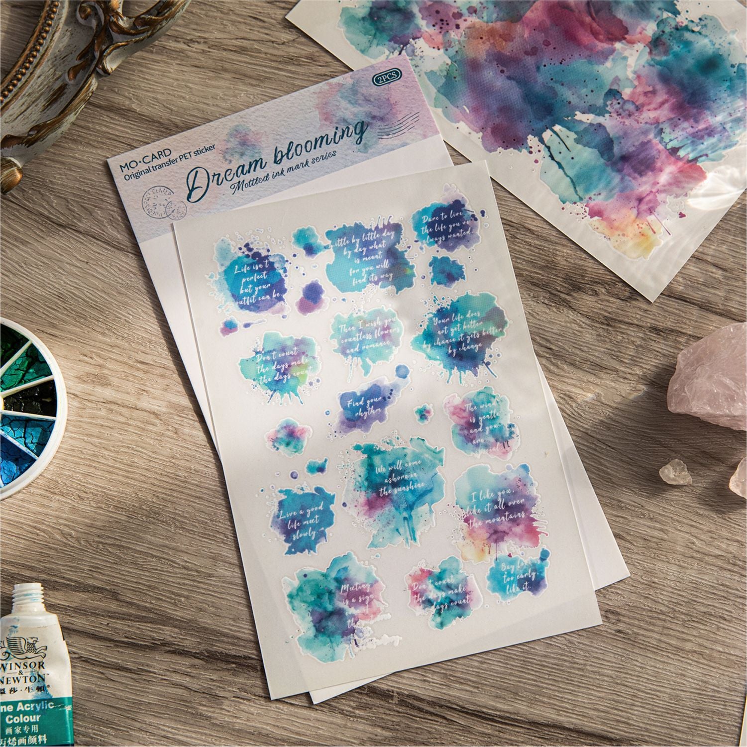 PET Stickers – Watercolor Retro Decorative Set - ViktaShop