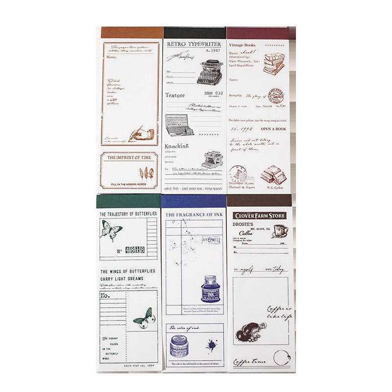 Room Whispering Notepad – Retro Long Paper Base, 6 Options - ViktaShop