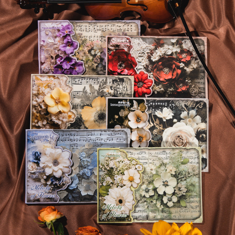 aterial Paper - Flower Melody Music Theme, 10 Pcs - ViktaShop