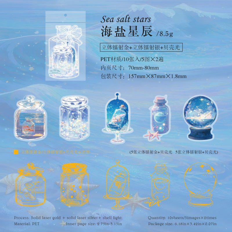 Bottle series PET stickers 10 psc