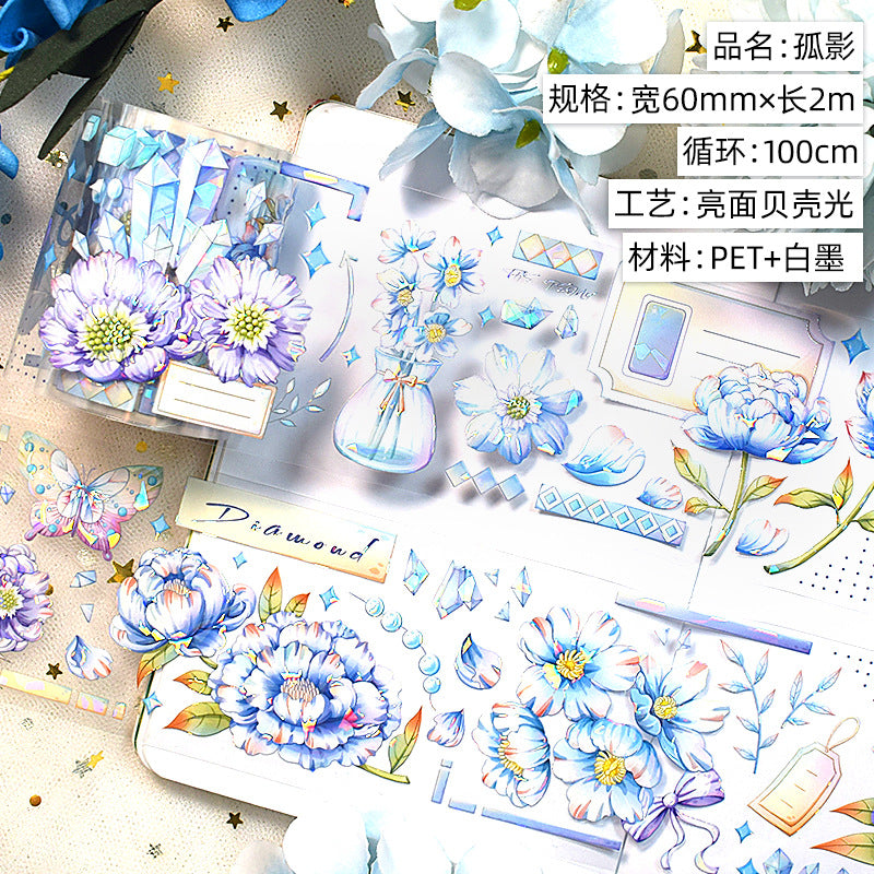 Antique Floral PET Tape – Vintage Landscape Hemp Stickers for Scrapbooking, 2m - ViktaShop