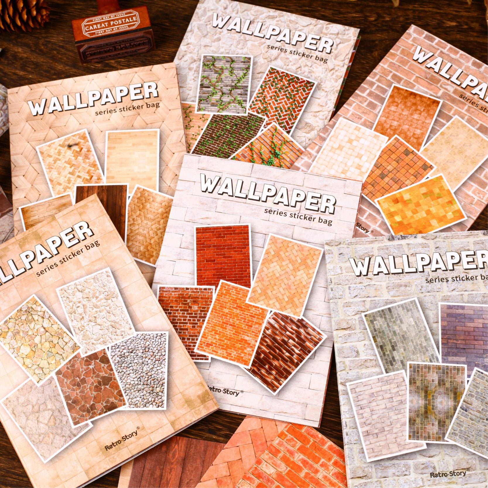 Paper Adhesive Stickers - Wall Series, 10 Pcs - ViktaShop