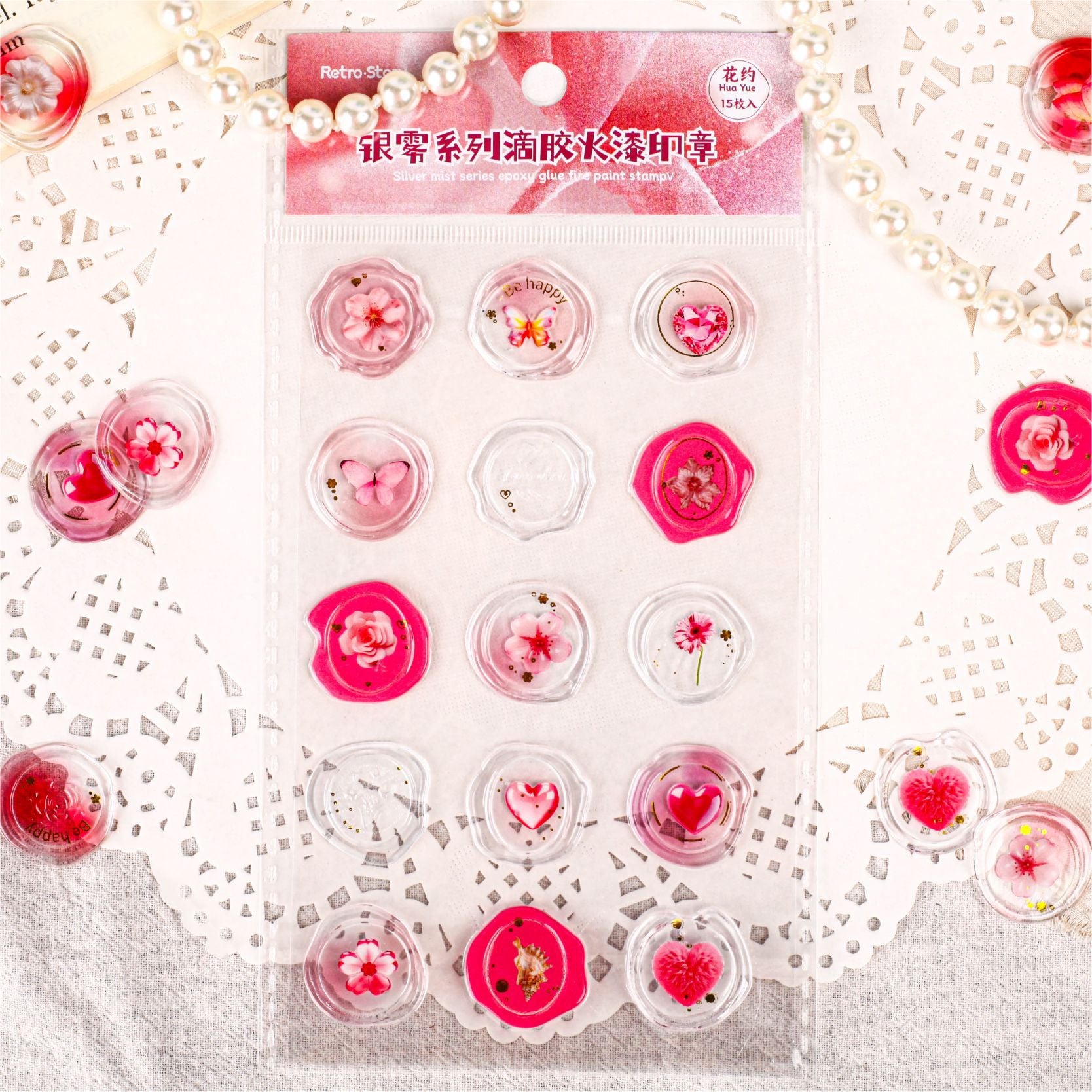 Silver Mist Epoxy Seal Stickers, 6 Options - ViktaShop