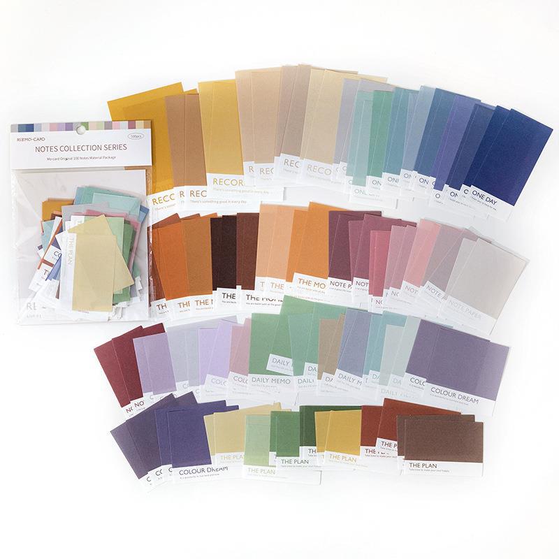 Note Set Series Material Bag, Retro Background Paper, 100 Pcs - ViktaShop