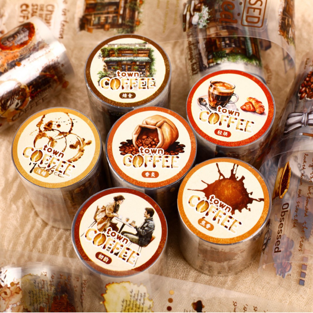 Creative DIY Coffee Town Sticker Tape Series, Retro, Modern Minimalist - ViktaShop