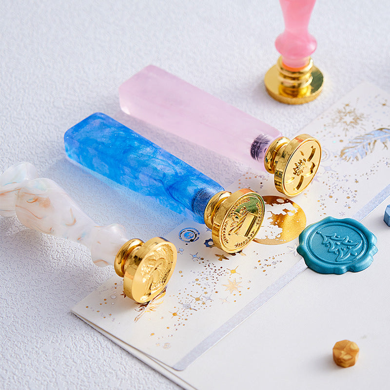 Vintage Lacquer Seal Stamp – Resin & Metal Multi-Style Detachable Handle - ViktaShop