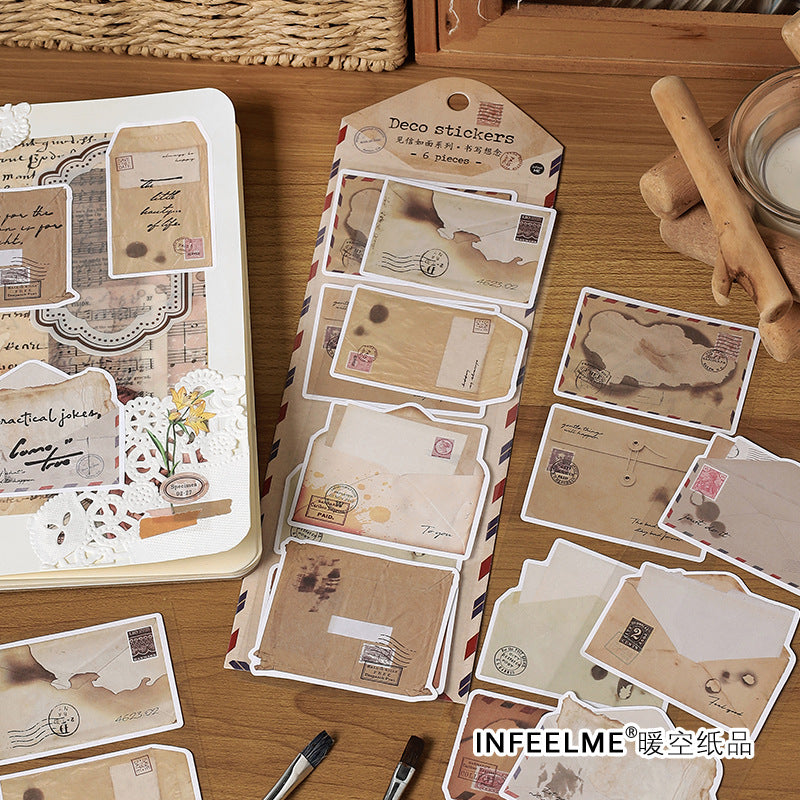 Writable Stickers, Retro Collage Series, 4 Options - ViktaShop