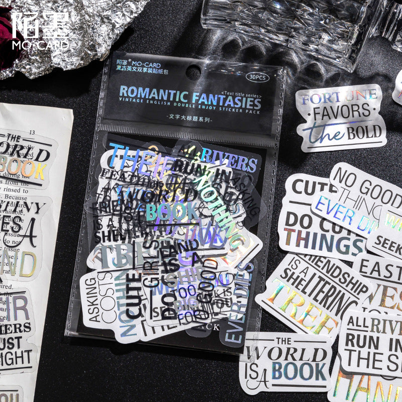 Text Big Title Series Pet Stickers Pack 6 Styles 30 psc