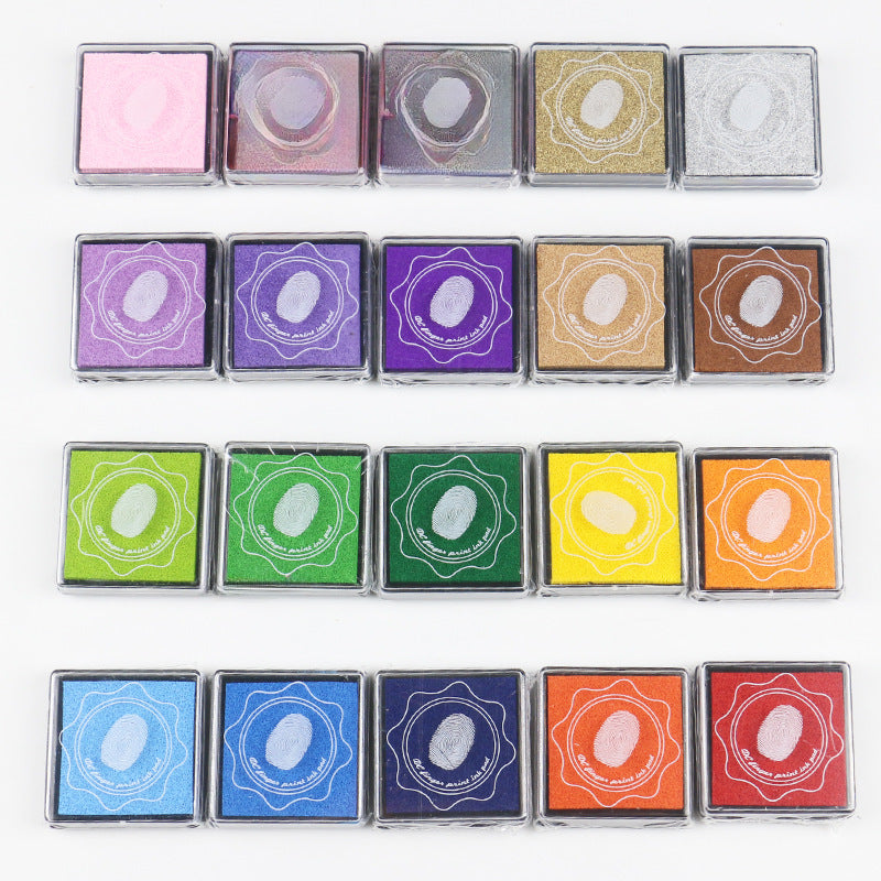 20-Color Ink Pad Set - 4×4 Boxed for Finger Painting