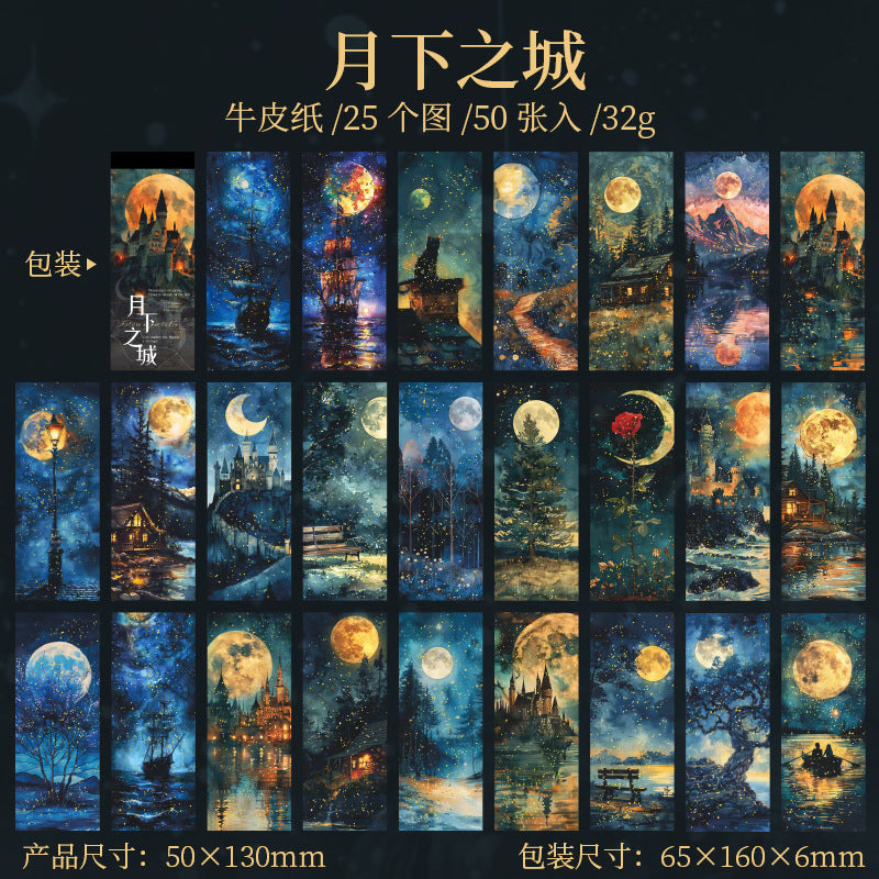 Gilded Stickers – Moon Shadow Series, 6 Options - ViktaShop