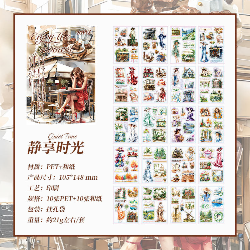 Transparent PET Waterproof Sticker Book - DIY Retro Diary Stickers, 4 Options - ViktaShop