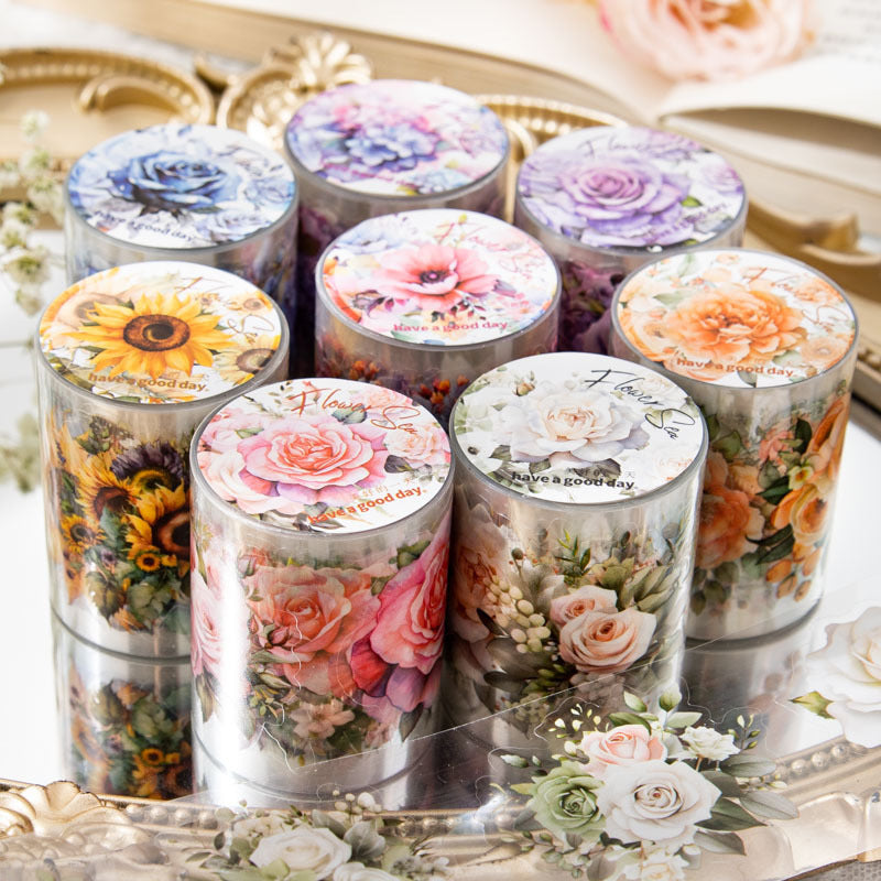 Vintage Flower PET Tape for Scrapbooking - ViktaShop