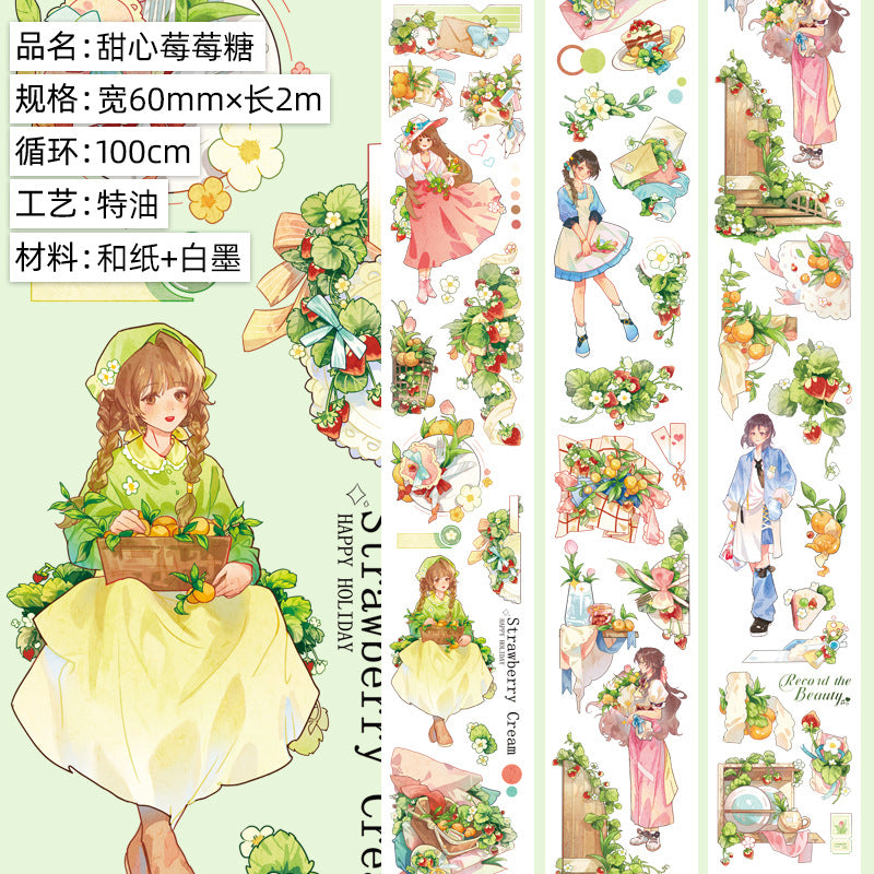 Cloud Flower PET Tape – Wave, Island, Girl Character Series - ViktaShop