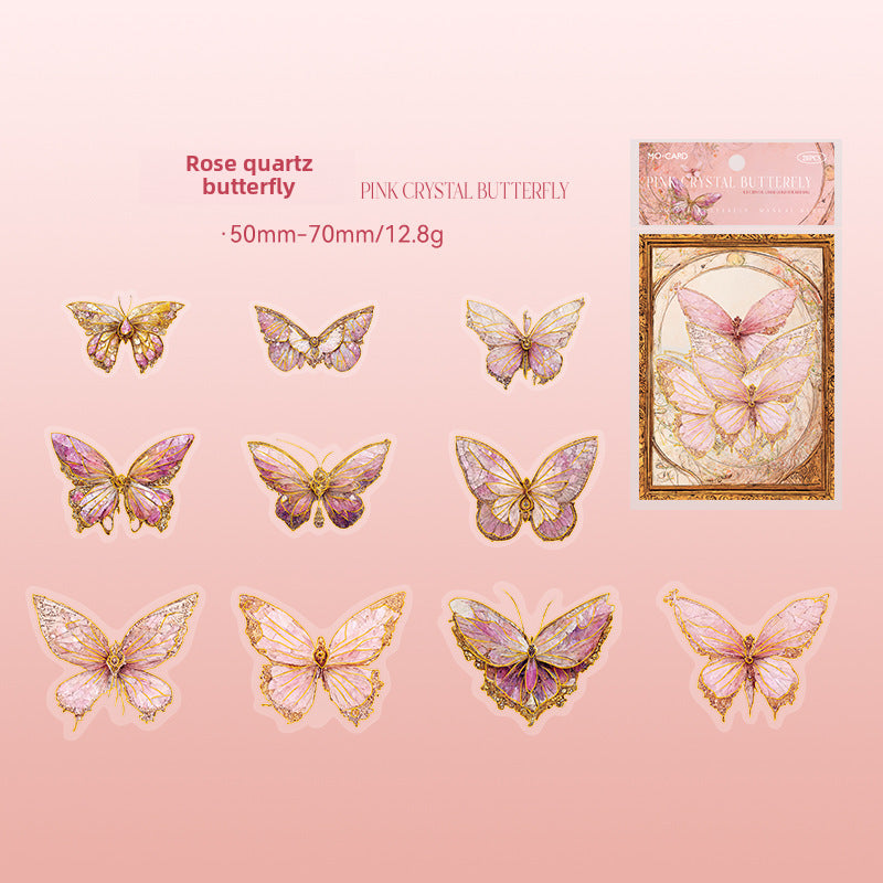 Ice Crystal 3D Butterflies Stickers – PET Decorative Stickers - ViktaShop