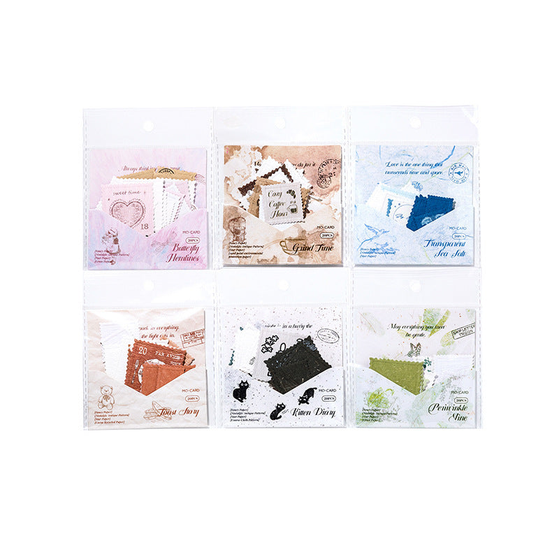 Vintage Postage Stamp Stickers – Floral, 20 pcs