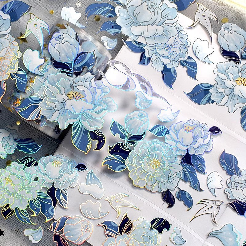 Mermaid Collage PET Tape Set - Floral & Shell DIY Stickers, 2m - ViktaShop