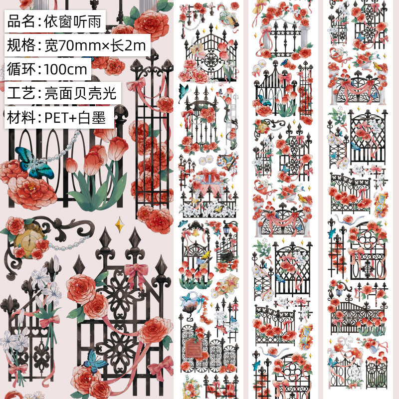 Flower Figure PET Tape – Full Roll Cycle Material for DIY Decoration - 2m - ViktaShop