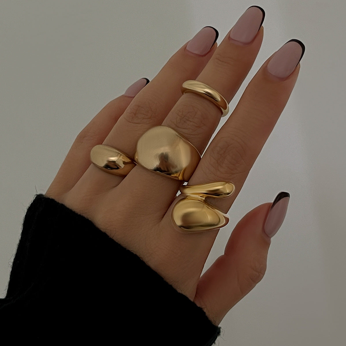 Vintage Minimalist Glossy Chunky Ring, 16 Options - ViktaShop