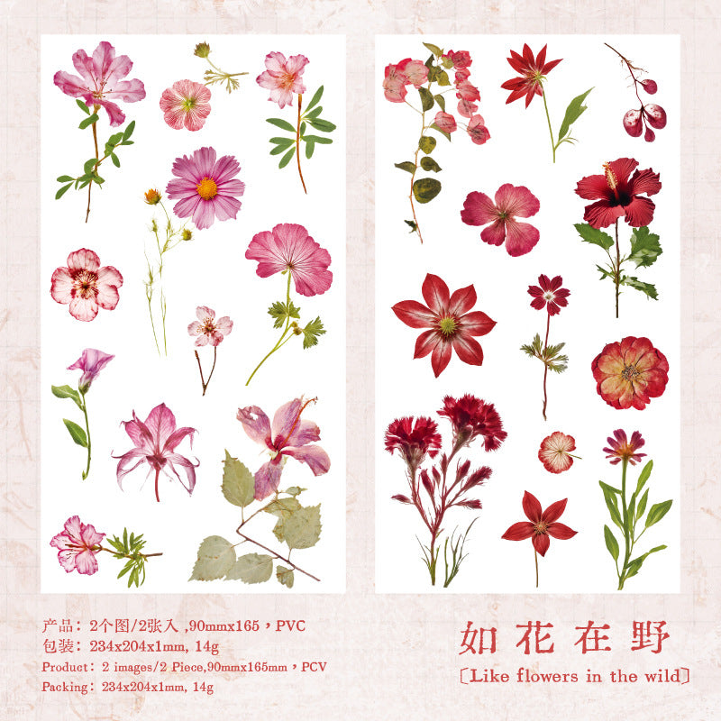Romantic Series Transfer Stickers - Flower Themes - ViktaShop