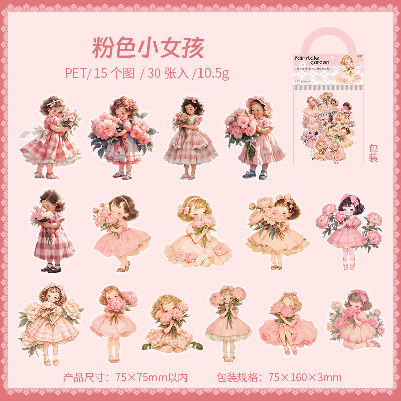 Fairy Garden Series, Cute Characters Sticker Pack, 6 Options