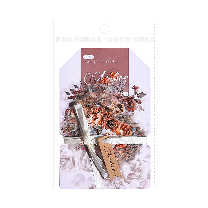 Amber Flower Shadow Series PET Stickers, 6 Options - ViktaShop