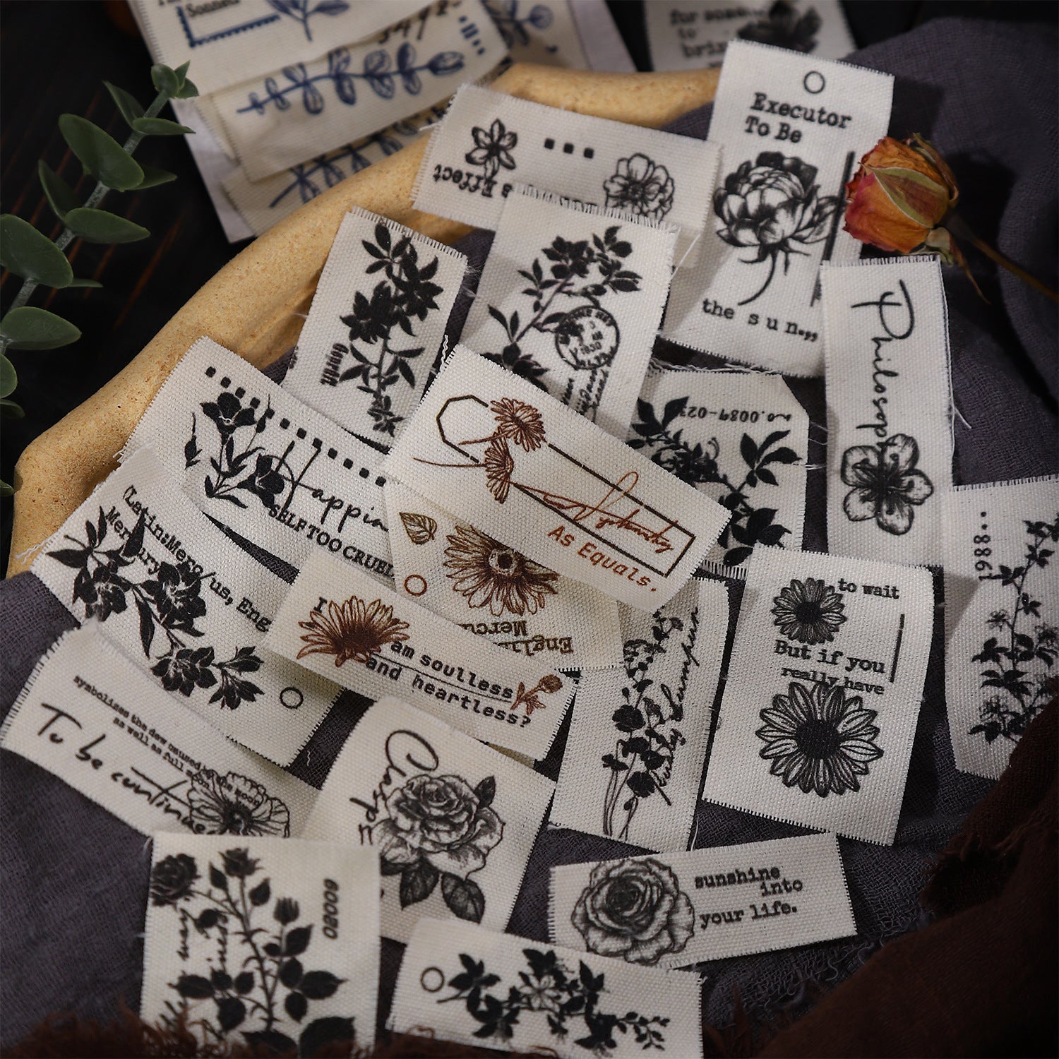 Botany imprint series plant theme fabric material 10 psc
