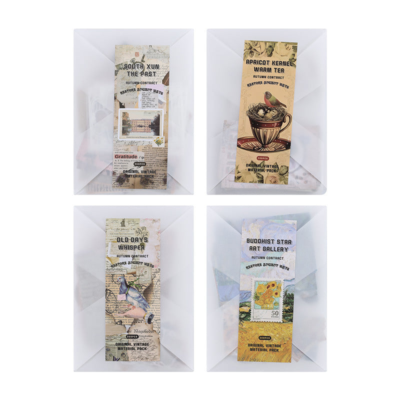 Autumn Contract Book Series – Retro Sticker & Note Paper Set - ViktaShop