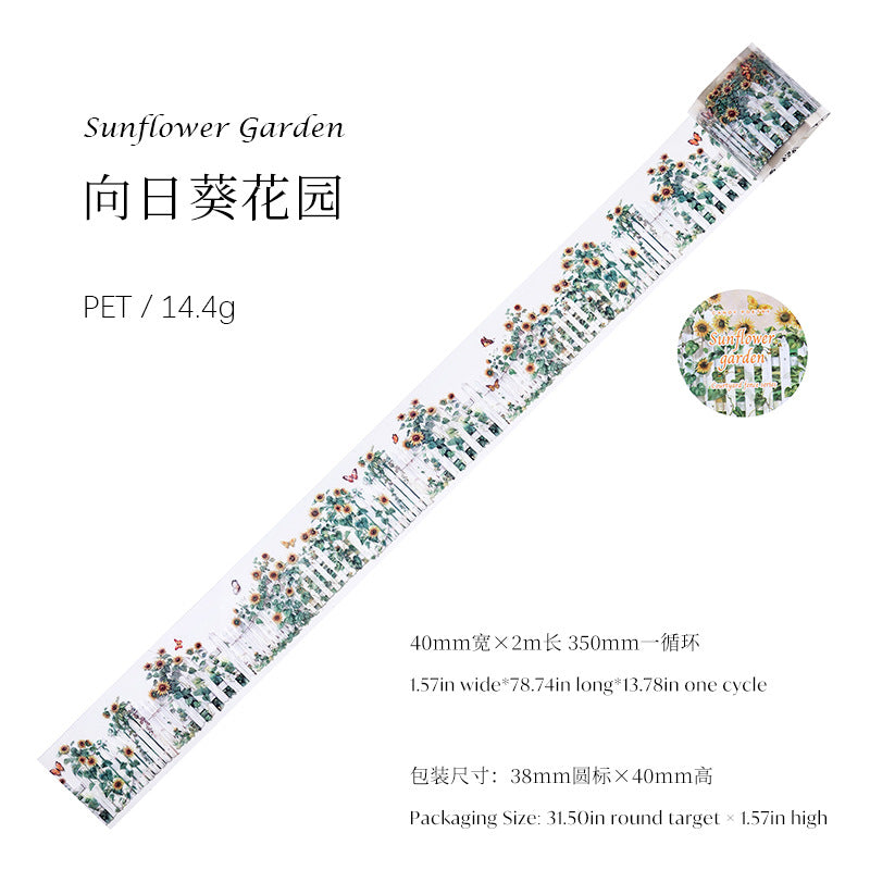 PET White Ink Tape - Courtyard Fence Series, 2m - ViktaShop