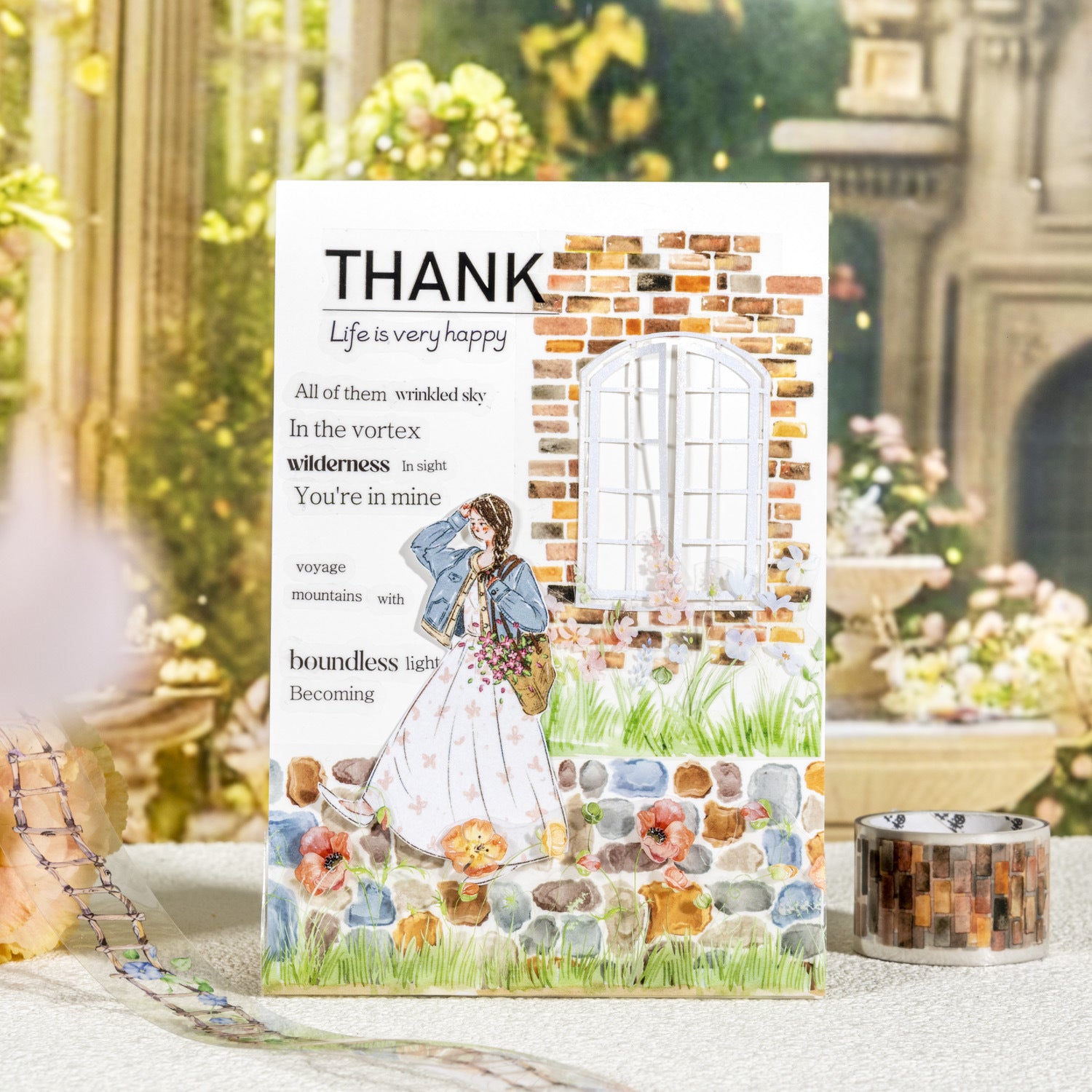 Ketchup Girl Garden Path Series Landscape PET tape  6 styles 2.5 cm / 2 m