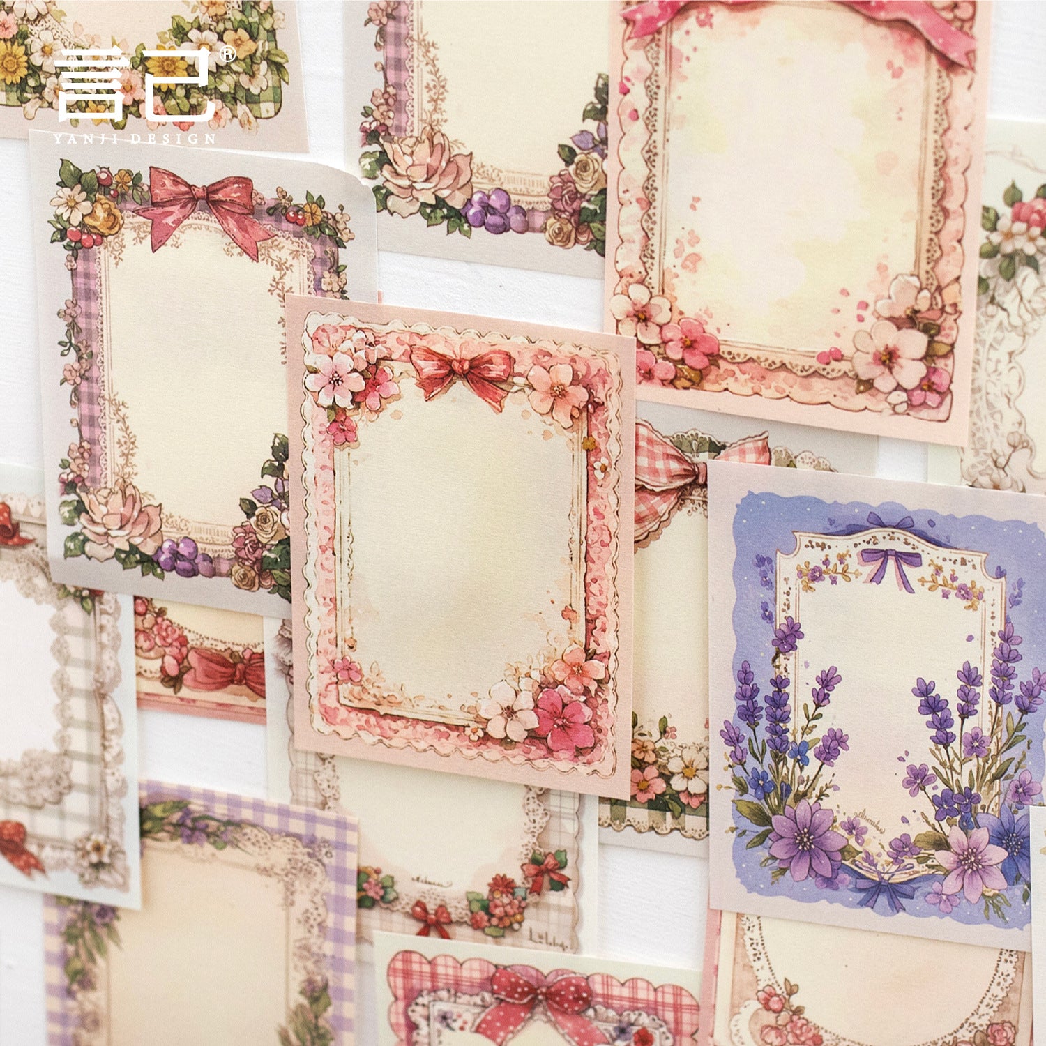 Violet Flowers Material Paper - 50 Sheets - ViktaShop