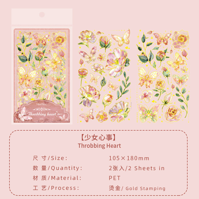 Light  Butterfly  Sticker Paper 6 Types 2 Sheets
