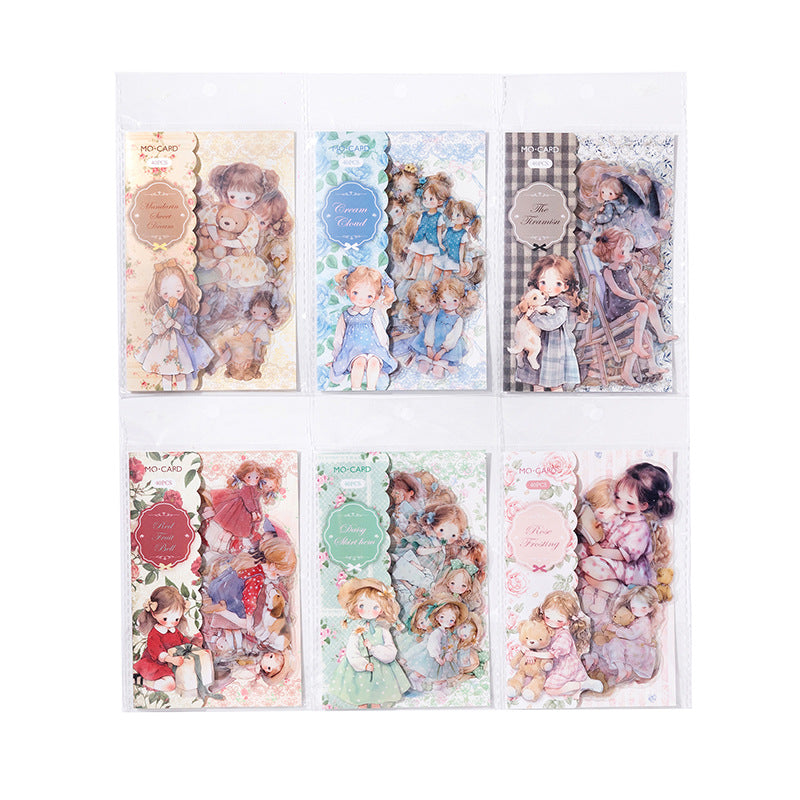 Doll Room Series Cute Girl Pet Stickers 40 Pcs