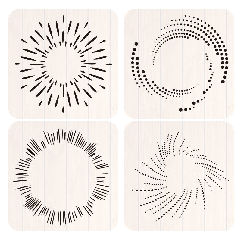 Geometric Hollow Pattern Stencil – Texture Dot Design DIY Template - ViktaShop