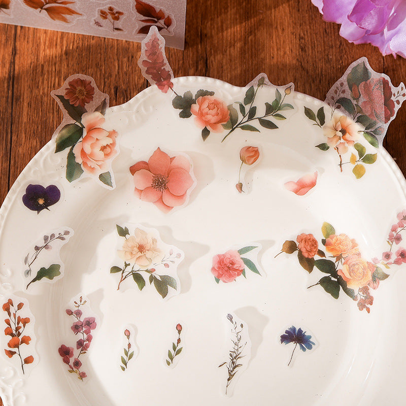 Waterproof PET Plant & Flower Stickers – Grass Flower Ballad Series - ViktaShop