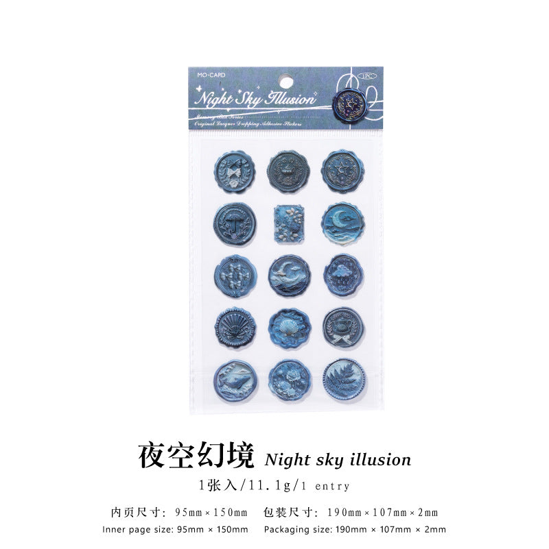 Memory Box Series Paint Glue Stickers, Retro Hand Account, 6 Options - ViktaShop