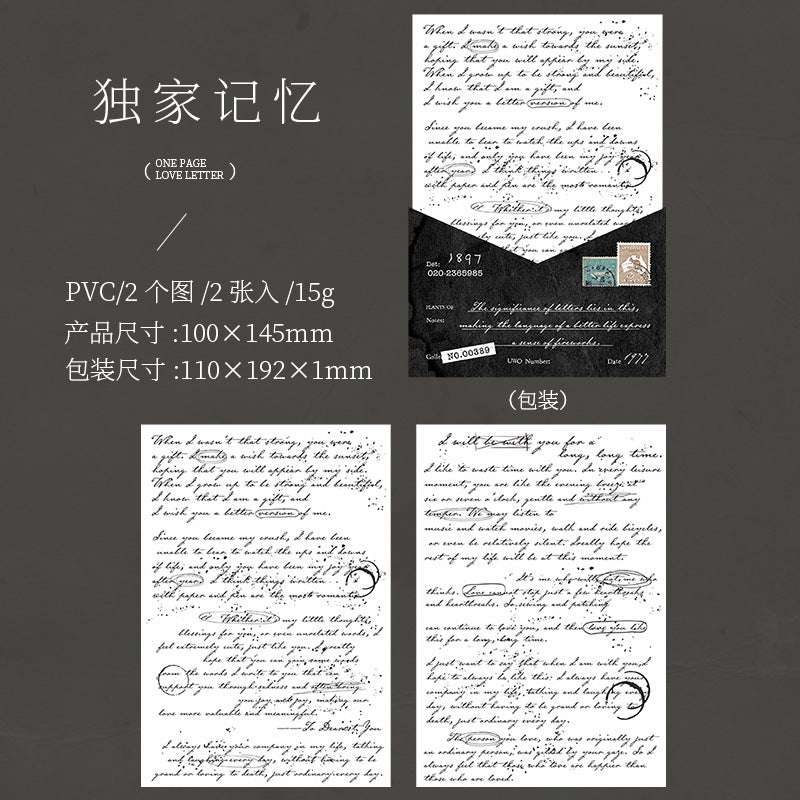 Love Letter Transfer Sheet - English Theme, 6 Options - ViktaShop