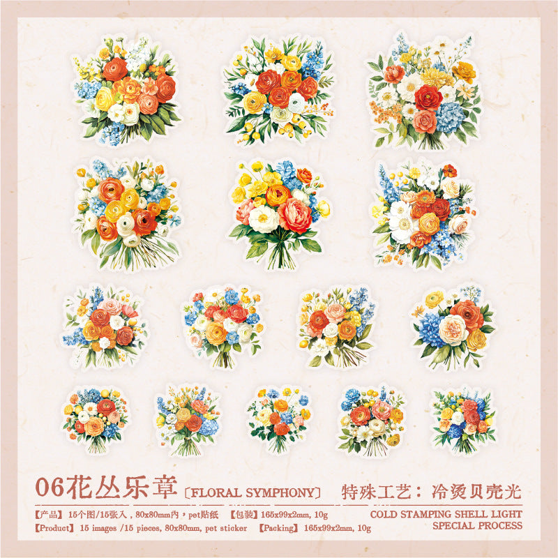 Seasons Flowers Series PET Stickers - ViktaShop