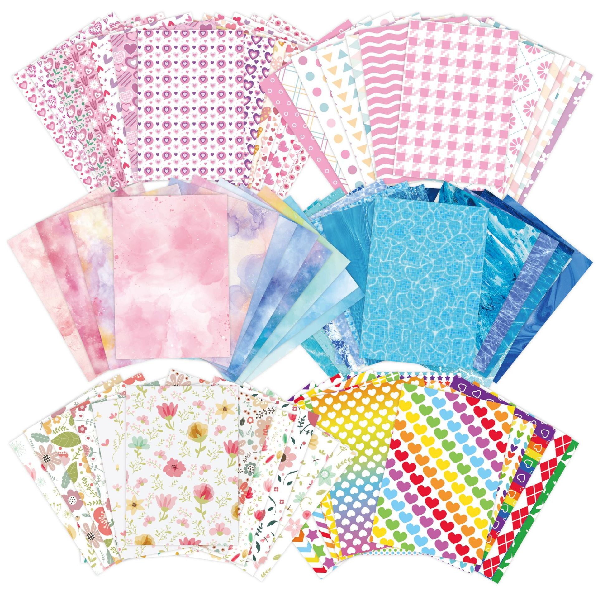 Ocean, Rainbow, Floral & More Material Paper Set, 6 Options - ViktaShop
