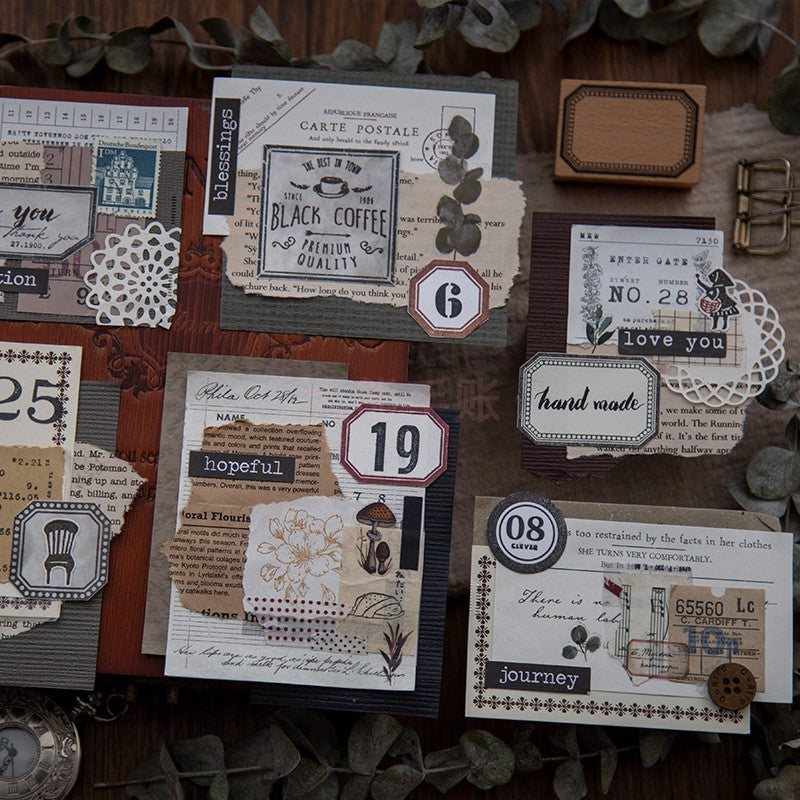 Border Story Wooden Stamp Set, Label Frame Design - ViktaShop