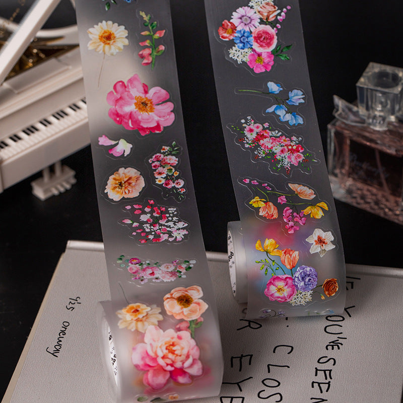 Flowers Love Letter Series Fog PET Tape, 2m - ViktaShop
